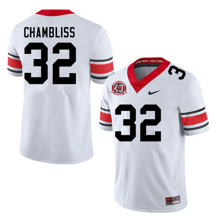 Men #32 Chaz Chambliss Georgia Bulldogs Nationals Champions 40th Anniversary College Football Jersey - Click Image to Close